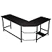Ulikit Modern L Shaped Computer Desk Corner Gaming Desk Computer Table Workstation Office Wood Top Desk Black 66