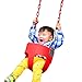 FUNMILY Toddler Swing Seat, High Back Full Bucket Swing with 60 inch Plastic Coated Swing Chains & 2 Snap Hooks Fully Assembled Swing Set (Red)