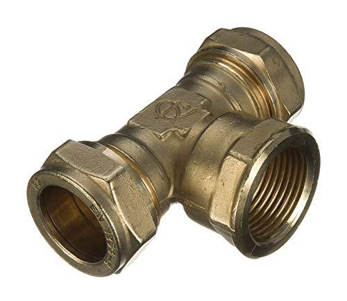 22mm x 22mm x 1/2" Compression Threaded Centre Tee - Bag of 2