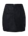 DUBACH Women's High Waist Faux Suede Solid A-Line Skirt(Black,S)