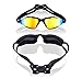 Vaincre Premium Swim Goggles For Men, Women & Teenagers - Adult Swimming Goggles - Anti-Leak, Anti-Fog & UV Protection Lens - Modern Unisex Design - Blue Or Black Color Available (Black)