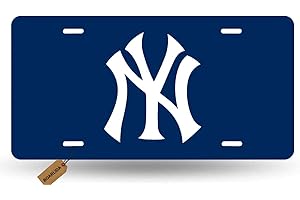BOARLIDA Yankees Design License Plate New York Baseball Team Decorative Aluminum Car License Plate Cover for Men Women Boys Girls Fans 12 X 6 Inch
