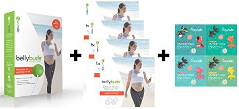 BellyBuds by WavHello, Pregnancy Baby-Bump Headphones | Prenatal Bellyphones Play Music, Sound and Voices to the Womb - 5th Generation | Gift Bundle includes Adhesives and Meditations
