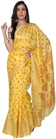 Gleamberry Womens Yellow Kota Silk Saree