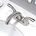 Single-Handle High-Arc Stainless Steel Faucet For Pre-Kitchen Sink/Bar Sink/Bathroom Sink By Phiestina, With 4 Inch Deck Plate And Supply Hoses, Mattet Black, WE08E-MB
