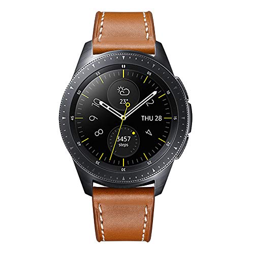 Kartice Band Compatible with Galaxy Watch 4 Classic 42mm 46mm Band/Galaxy Watch 4 40mm 44mm Leather Band, 20mm Replacement Men Wristband for Galaxy Watch 3 41mm Bands/Active 2 44mm Bands (Brown) - Thumbnail 6