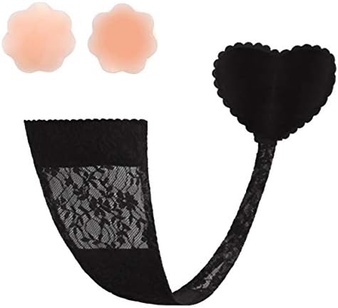 Avivnor Strapless Panties No More Panty Lines Invisible Lace Hert Shaped with Nipple Pasties for Evening Dresses