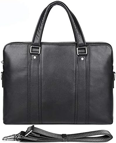LXYFC Genuine Leather Briefcase with Detachable Adjustable Shoulder Strap - Classic Vintage Business Gentleman's Style Handbag - New Simple Leather Handbag for Work