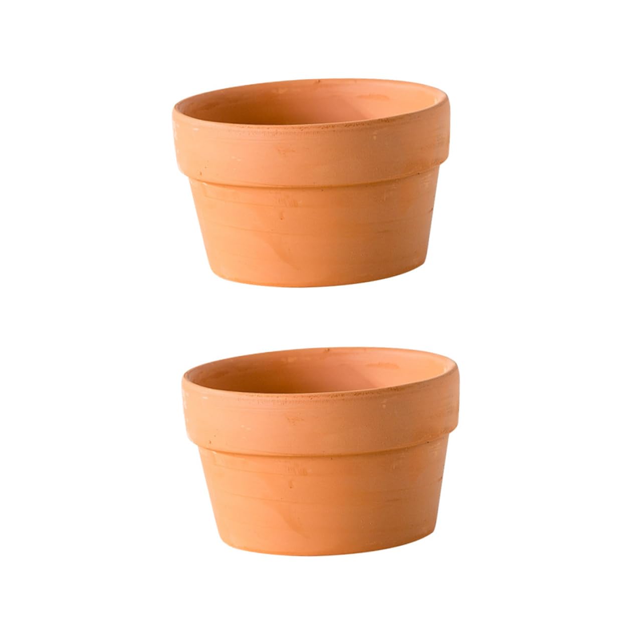 CAXUSD 2pcs Terracotta Cactus Plant Containers with Drainage Hole Natural Clay Bonsai Pots for Succulent and Greenery Breathable Material for Root Health Indoor and Outdoor Use