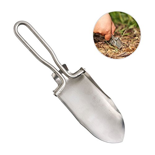 JMAF Stainless Steel Folding Trowel Great for Light Gardening and Camping, Comes in a Holster