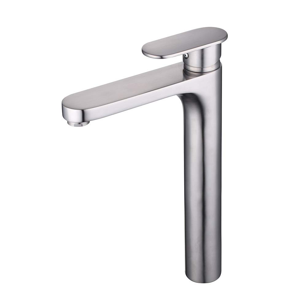Bathroom Basin Tap Single Handle Brushed Nickel Tall Body One Hole Deck Mount Lavatory Taps Gudetap GT3042N