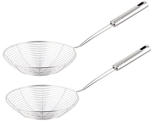 eDealMax acero inoxidable Inicio albóndigas Aceite perforada Cuchara Skimmer 22cm Longitud de la manija 3pcs