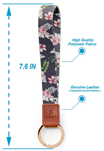 SENLLY Hand Wrist Lanyard Premium Quality Wristlet Strap with Metal Ring and Genuine Leather, for Key Chain, Camera, Cell Mobile Phone, Charms, Lightweight Items etc - Thumbnail 3