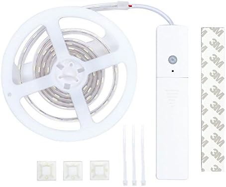 SuperLightingLED LED PIR Motion &amp; Light Sensor,3.28Ft 5050 SMD Daylight White, Waterproof IP67 Motion Sensing Battery Power for Bedroom,Kitchen,Bathrooms, Basement, Hallway, Laundry Room, Stairwells