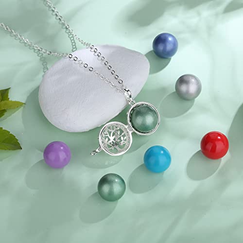 AEONSLOVE Pregnancy Bola Necklace with Sweet Melody Tree of Life Pendant Musical Bell for Pregnant Women, 2 Chains