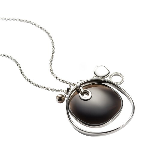 FOSSIL  JF85119040 Damen Collier Edelstahl Rauchquarz Perle Glassteine 80 cm