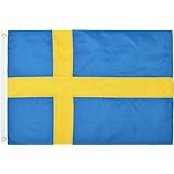 Green Grove Products Sweden 2' x 3' Ft 210D Nylon Premium Outdoor Embroidered Swedish Flag