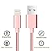 Boxbeen Lightning Cable, 3Pack 3FT,3FT,3FT,Certified Nylon Braided Cord iPhone Cable Certified to USB Charging Cable for iPhone 7, 7 Plus, 6S, 6+, SE, 5S, 5, iPad Air/Mini, iPod Nano 7 (Rose Gold)