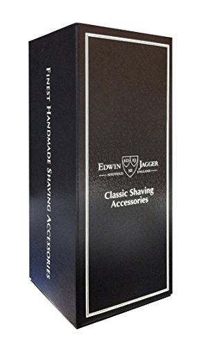 Edwin Jagger Large Silver Tip Badger Hair Shaving Brush With Drip Stand - Black