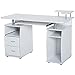 HOMCOM Multi-Function Computer Desk, Home Office Workstation with Keyboard Tray, Elevated Shelf, Sliding Scanner Shelf and CPU Stand, 47.25 x 21.75 Inch, White
