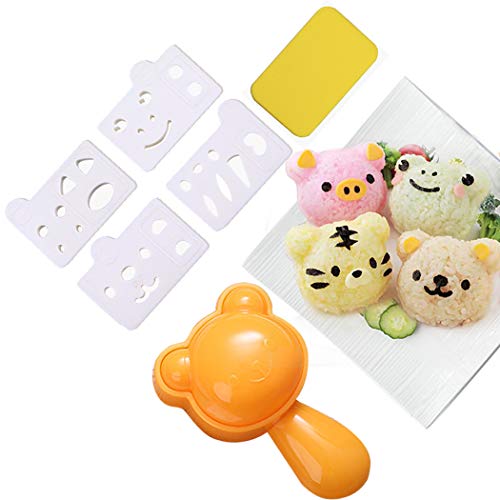 Rice Ball Mold Cute Cat Sushi Mold Animal Onigiri Mold DIY Kitchen Tools Rice Ball Press Mold with Nori Cutter for Home Party Cartoon Cute Bento Lunch Make - Thumbnail 7