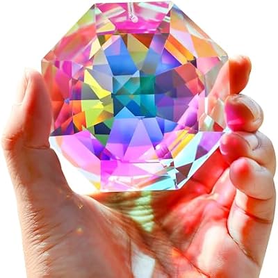 HDCRYSTALGIFTS 3inch Rainbow Prism Suncatcher AB Crystal Beads