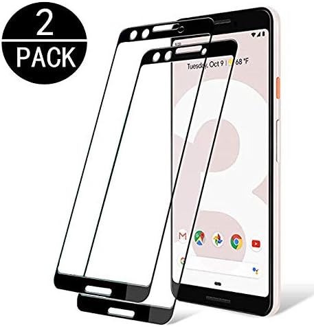 Google Pixel 3 Tempered Glass Screen Protector. DRGSDR [2-Pack] with 9H Hardness Protector Film [HD Clear][Anti-Scratch] [Anti-Bubble] [Case Friendly] Compatible Google Pixel 3 [Black]