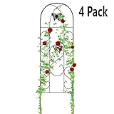 Amagabeli 4 Pack Garden Trellis for Climbing Plants 60" x 18" Rustproof Black Iron Butterfly Potted Vines Vegetables Flowers Patio Metal Wire Grid Panels for Ivy Roses Cucumbers Clematis Pot Supports