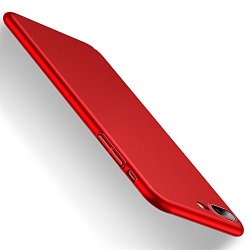 iPhone 8 Plus Case,iPhone 7 Plus Case, HUMIXX Thin Sleek Fully Protective (Naked Phone Texture) Matt Finish Hard Case Cover for iPhone 7 Plus/iPhone 8 Plusã€Skin Seriesã€‘ (Red)