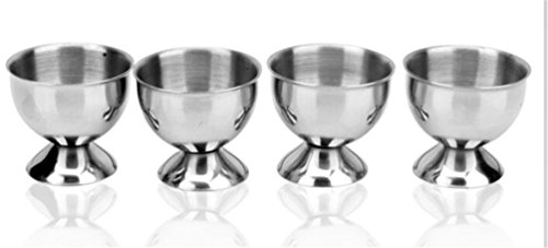 image for Gooday Pack of 4 Pcs Stainless Steel Poached Egg Cups Soft Boiled Egg 