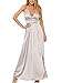 BerryGo Women's Sexy Sleeveless Backless Deep V Neck Split Satin Long Party Dress Gown Silver