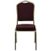 Flash Furniture Hercules Series Crown Back Stacking Banquet Chair, Set of 4, Burgundy Patterned Fabric/Gold Frame