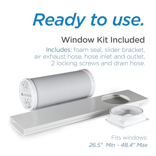 BLACK+DECKER Smart Portable Air Conditioner with Heat, 12,000 BTU (8,000 BTU SACC) Cooling, 9,000 BTU Heating for Rooms up to 550 Sq. Ft., Follow Me Remote, BPACT12HWT, White