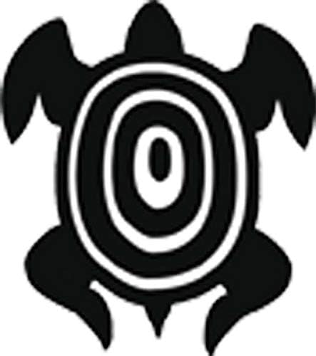 Amazon Co Jp クールキュートハワイアンtropical Island Sea Turtle漫画ビニールデカールステッカー 8 Tall ブラック 車 バイク