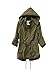 Taiduosheng Women's Army Green Anorak Jacket Lightweight Drawstring Hooded Military Parka Coat M