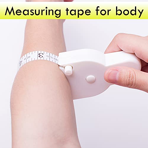 TACVEL 4 Pack Tape Measure Set, Soft Tape, White Retractable Double Scales Rulers, Waist Body Tape, for Fabric Sewing Tailor Cloth Home Craft Measurements Body Measure