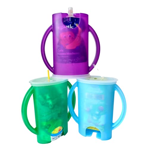 Squeeze Proof Flipping Holder Deluxe with lid for Food Pouches & Juice