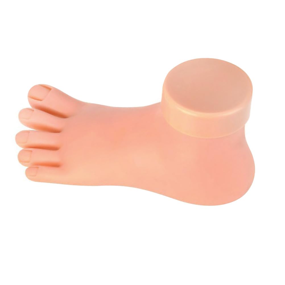 Lurrose Manicure Foot Model Soft Silicone Fake Foot Nail Art Practice Model for Professional Nail Application and Training Tool