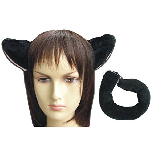 De-Cos Loveless Cosplay Accessory Black Cat Ear Tail Set