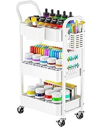 Pipishell 3-Tier Rolling Cart, Metal Utility Cart
