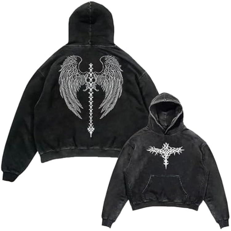 Amazon.com: SHENHE Men's Zip Up Hoodie Wings Cross Print