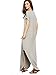 Verdusa Women's V Neck Side Pockets Split Hem Beach Long Maxi Dress A&Grey XL