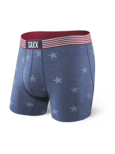 Saxx Underwear Men's Boxer Briefs - Vibe Boxer Briefs with Built-in Ballpark Pouch Support - Underwear for Men,Chambray Americana,Large - Thumbnail 4