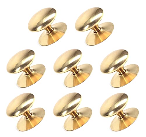 TERF® 25mm Traditional Victorian Polished Brass Cabinet Door Knobs 25mm Chest Drawer Cupboard Kitchen Wardrobe Door Pull Handle Knobs with Fixing Screw for Use Home and Office - Pack of 8