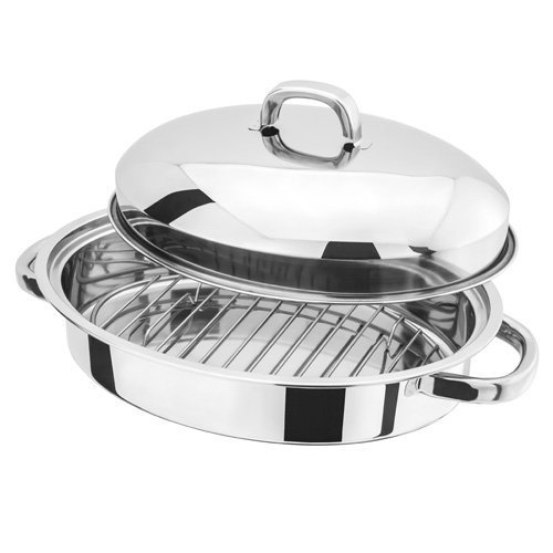T&B 9.8x6.7 Inch Oval Roasting Cooling Rack 304 Stainless Steel Baking Broiling Rack Cookware 0.8 Inch heigh thick version (1) - Thumbnail 4