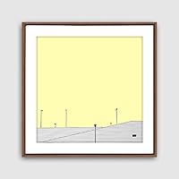 Framed Canvas Wall Art Geometric Building Canvas Prints Home Artwork Decoration for Living Room,Bedroom - 16x16 inches