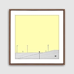 Framed Geometric Building Home Artwork for Living Room Bedroom