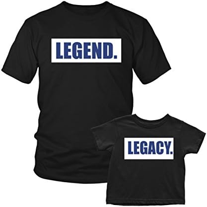 Daddy and Baby Matching Unisex and Toddler Legend Legacy T-Shirt Set (Unisex L Toddler 4T, Black)