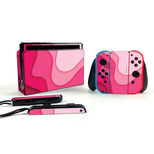 Gaming Skin Compatible with Nintendo Switch OLED - Papercraft Magenta - Premium…
