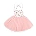 Flofallzique Pink Little Girls Valentine Dress Tulle Toddler Tutu Dress Baby Birthday Outfit (Pink,5)